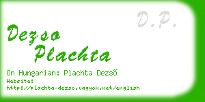 dezso plachta business card